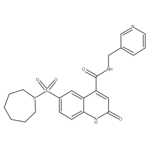 6-[(Hexahydro-1H-azepin-1-yl)sulfonyl]-1,2-dihydro-2-oxo-N-(3-pyridinylmethyl)-4-quinolinecarboxamide Structure