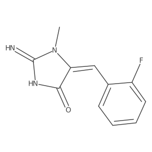 2-Amino-5-(2-fluorobenzylidene)-1-methyl-1,5-dihydro-4H-imidazol-4-one结构式