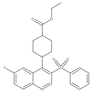 Ethyl 1-[3-(benzenesulfonyl)-6-fluoroquinolin-4-yl]piperidine-4-carboxylate Structure