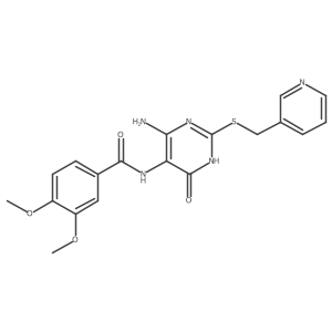 N-(4-amino-6-oxo-2-((pyridin-3-ylmethyl)thio)-1,6-dihydropyrimidin-5-yl)-3,4-dimethoxybenzamide Structure