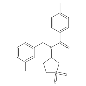 N-(1,1-dioxidotetrahydrothiophen-3-yl)-N-(3-fluorobenzyl)-4-methylbenzamide结构式
