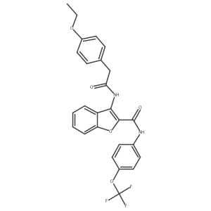 3-(2-(4-ethoxyphenyl)acetamido)-N-(4-(trifluoromethoxy)phenyl)benzofuran-2-carboxamide Structure