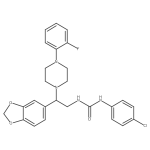 1-(2-(Benzo[d][1,3]dioxol-5-yl)-2-(4-(2-fluorophenyl)piperazin-1-yl)ethyl)-3-(4-chlorophenyl)urea结构式