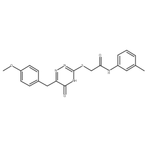 2-((6-(4-methoxybenzyl)-5-oxo-4,5-dihydro-1,2,4-triazin-3-yl)thio)-N-(m-tolyl)acetamide Structure