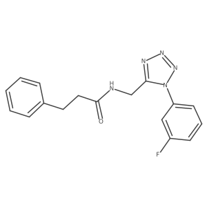 N-((1-(3-fluorophenyl)-1H-tetrazol-5-yl)methyl)-3-phenylpropanamide结构式