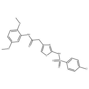 2-(2-(4-chlorophenylsulfonamido)thiazol-4-yl)-N-(2,5-dimethoxyphenyl)acetamide Structure