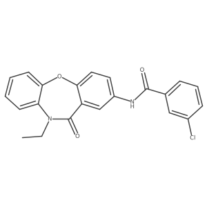 3-chloro-N-(10-ethyl-11-oxo-10,11-dihydrodibenzo[b,f][1,4]oxazepin-2-yl)benzamide结构式