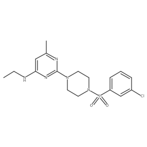 2-(4-((3-chlorophenyl)sulfonyl)piperazin-1-yl)-N-ethyl-6-methylpyrimidin-4-amine Structure