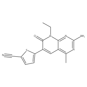 5-(2-Amino-8-ethyl-4-methyl-7-oxo-7,8-dihydropyrido[2,3-d]pyrimidin-6-yl)thiophene-2-carbonitrile结构式