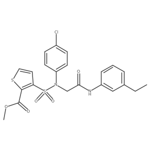 Methyl 3-[(4-chlorophenyl){2-[(3-ethylphenyl)amino]-2-oxoethyl}sulfamoyl]thiophene-2-carboxylate Structure