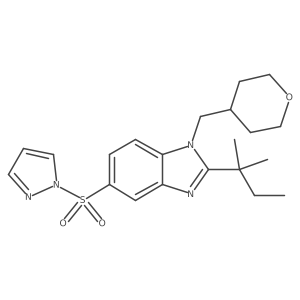 5-(1H-pyrazol-1-ylsulfonyl)-2-tert-pentyl-1-((tetrahydro-2H-pyran-4-yl)methyl)-1H-benzo[d]imidazole结构式