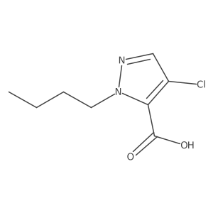 1-Butyl-4-chloro-1H-pyrazole-5-carboxylic acid结构式