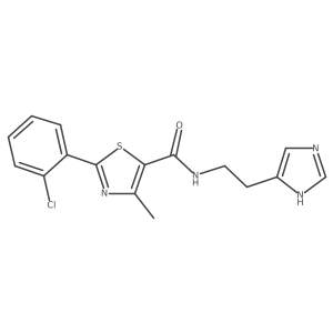 2-(2-chlorophenyl)-N-[2-(1H-imidazol-5-yl)ethyl]-4-methyl-1,3-thiazole-5-carboxamide结构式