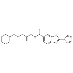 N-(2-{[2-(cyclohex-1-en-1-yl)ethyl]amino}-2-oxoethyl)-2-(1H-pyrrol-1-yl)-1,3-benzothiazole-6-carboxamide Structure