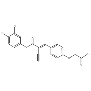 2-(4-{2-[(3-Chloro-4-fluorophenyl)carbamoyl]-2-cyanoeth-1-en-1-yl}phenoxy)acetic acid Structure