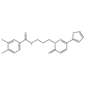 3,4-difluoro-N-{3-[6-oxo-3-(thiophen-2-yl)-1,6-dihydropyridazin-1-yl]propyl}benzamide结构式