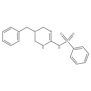 N-(5-benzyl-1,4,5,6-tetrahydro-1,3,5-triazin-2-yl)benzenesulfonamide结构式
