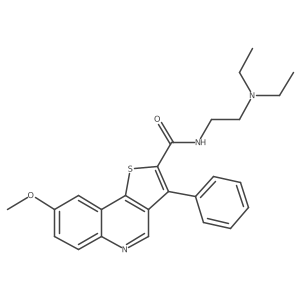 N-[2-(diethylamino)ethyl]-8-methoxy-3-phenylthieno[3,2-c]quinoline-2-carboxamide Structure