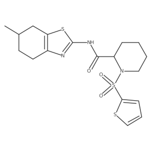 2-Piperidinecarboxamide, N-(4,5,6,7-tetrahydro-6-methyl-2-benzothiazolyl)-1-(2-thienylsulfonyl)- Structure