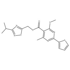 CSc1nc(-c2cccs2)nc(C)c1C(=O)OCc1nc(C(C)C)no1结构式