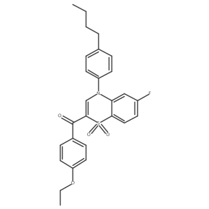 [4-(4-butylphenyl)-6-fluoro-1,1-dioxido-4H-1,4-benzothiazin-2-yl](4-ethoxyphenyl)methanone Structure