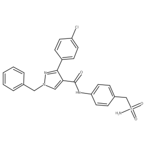 N-[4-[(Aminosulfonyl)methyl]phenyl]-3-(4-chlorophenyl)-1-(phenylmethyl)-1H-pyrazole-4-carboxamide结构式