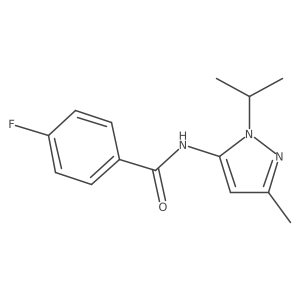 4-fluoro-N-(1-isopropyl-3-methyl-1H-pyrazol-5-yl)benzamide结构式