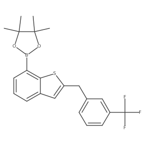 4,4,5,5-Tetramethyl-2-(2-(3-(trifluoromethyl)benzyl)benzo[b]thiophen-7-yl)-1,3,2-dioxaborolane Structure