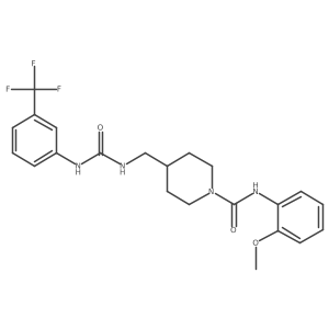 N-(2-methoxyphenyl)-4-((3-(3-(trifluoromethyl)phenyl)ureido)methyl)piperidine-1-carboxamide结构式