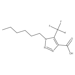 1-hexyl-5-(trifluoromethyl)-1H-1,2,3-triazole-4-carboxylic acid结构式