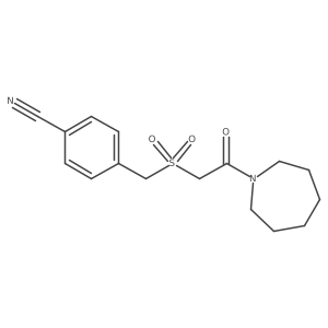 Benzonitrile, 4-[[[2-(hexahydro-1H-azepin-1-yl)-2-oxoethyl]sulfonyl]methyl]- Structure