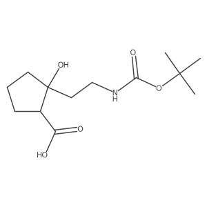 2-(2-(Tert-butoxycarbonylamino)ethyl)-2-hydroxycyclopentanecarboxylic acid Structure
