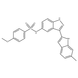 4-methoxy-N-(3-(6-methyl-1H-indol-2-yl)-1H-indazol-5-yl)benzenesulfonamide Structure