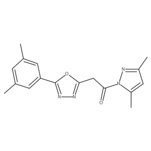 2-[5-(3,5-dimethylphenyl)-1,3,4-oxadiazol-2-yl]-1-(3,5-dimethyl-1H-pyrazol-1-yl)ethanone Structure