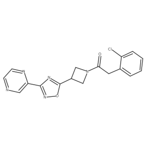 2-(2-Chlorophenyl)-1-(3-(3-(pyrazin-2-yl)-1,2,4-oxadiazol-5-yl)azetidin-1-yl)ethanone Structure