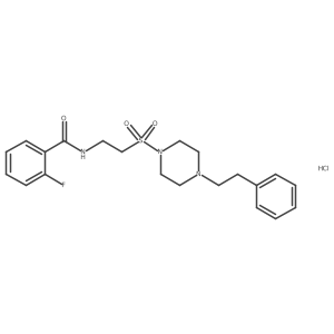 2-fluoro-N-(2-((4-phenethylpiperazin-1-yl)sulfonyl)ethyl)benzamide hydrochloride Structure