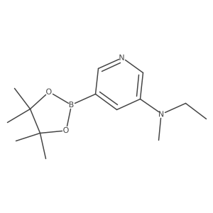 N-ethyl-N-methyl-5-(4,4,5,5-tetramethyl-1,3,2-dioxaborolan-2-yl)pyridin-3-amine结构式