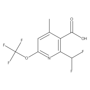 2-(Difluoromethyl)-4-methyl-6-(trifluoromethoxy)pyridine-3-carboxylic acid结构式