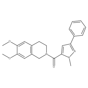 (6,7-dimethoxy-3,4-dihydroisoquinolin-2(1H)-yl)(1-methyl-3-phenyl-1H-pyrazol-5-yl)methanone结构式