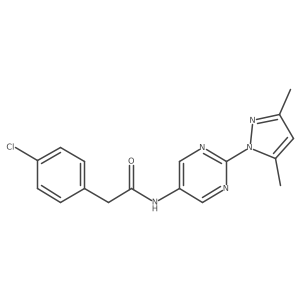 2-(4-chlorophenyl)-N-(2-(3,5-dimethyl-1H-pyrazol-1-yl)pyrimidin-5-yl)acetamide Structure