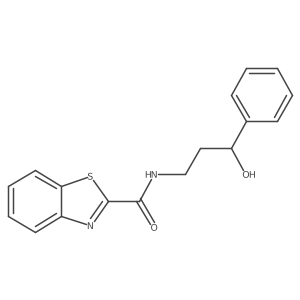 N-(3-hydroxy-3-phenylpropyl)benzo[d]thiazole-2-carboxamide结构式