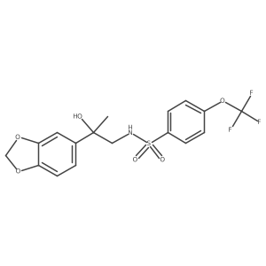 N-(2-(benzo[d][1,3]dioxol-5-yl)-2-hydroxypropyl)-4-(trifluoromethoxy)benzenesulfonamide结构式