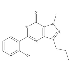 1,6-Dihydro-5-(2-hydroxyphenyl)-1-methyl-3-propyl-7H-pyrazolo[4,3-d]pyrimidin-7-one结构式