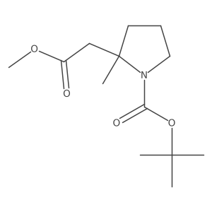 Tert-butyl 2-(2-methoxy-2-oxoethyl)-2-methylpyrrolidine-1-carboxylate结构式