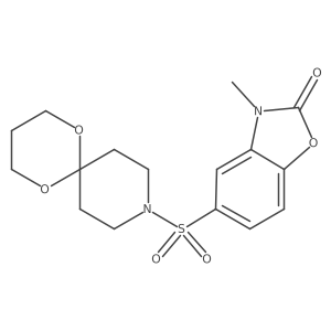 5-(1,5-dioxa-9-azaspiro[5.5]undecan-9-ylsulfonyl)-3-methylbenzo[d]oxazol-2(3H)-one结构式