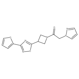 1-(3-(3-(furan-2-yl)-1,2,4-oxadiazol-5-yl)azetidin-1-yl)-2-(1H-pyrazol-1-yl)ethanone结构式