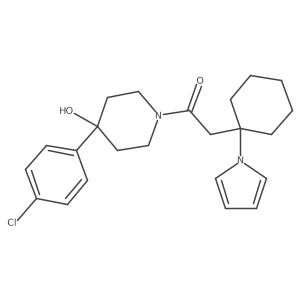 1-[4-(4-chlorophenyl)-4-hydroxypiperidin-1-yl]-2-[1-(1H-pyrrol-1-yl)cyclohexyl]ethanone结构式