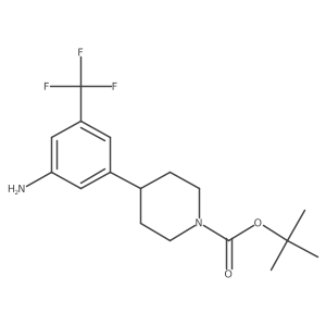 Tert-butyl 4-[3-amino-5-(trifluoromethyl)phenyl]piperidine-1-carboxylate结构式
