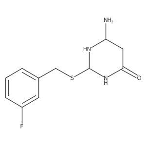 6-Amino-2-[(3-fluorophenyl)methylsulfanyl]-1,3-diazinan-4-one Structure