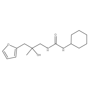 1-Cyclohexyl-3-(3-(furan-2-yl)-2-hydroxy-2-methylpropyl)urea结构式